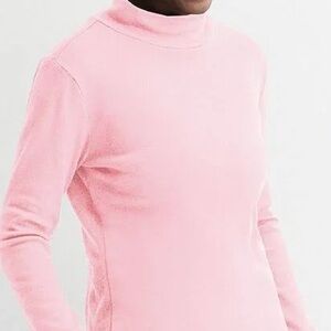 L.L.Bean Pink Long Sleeve Mock Turtleneck